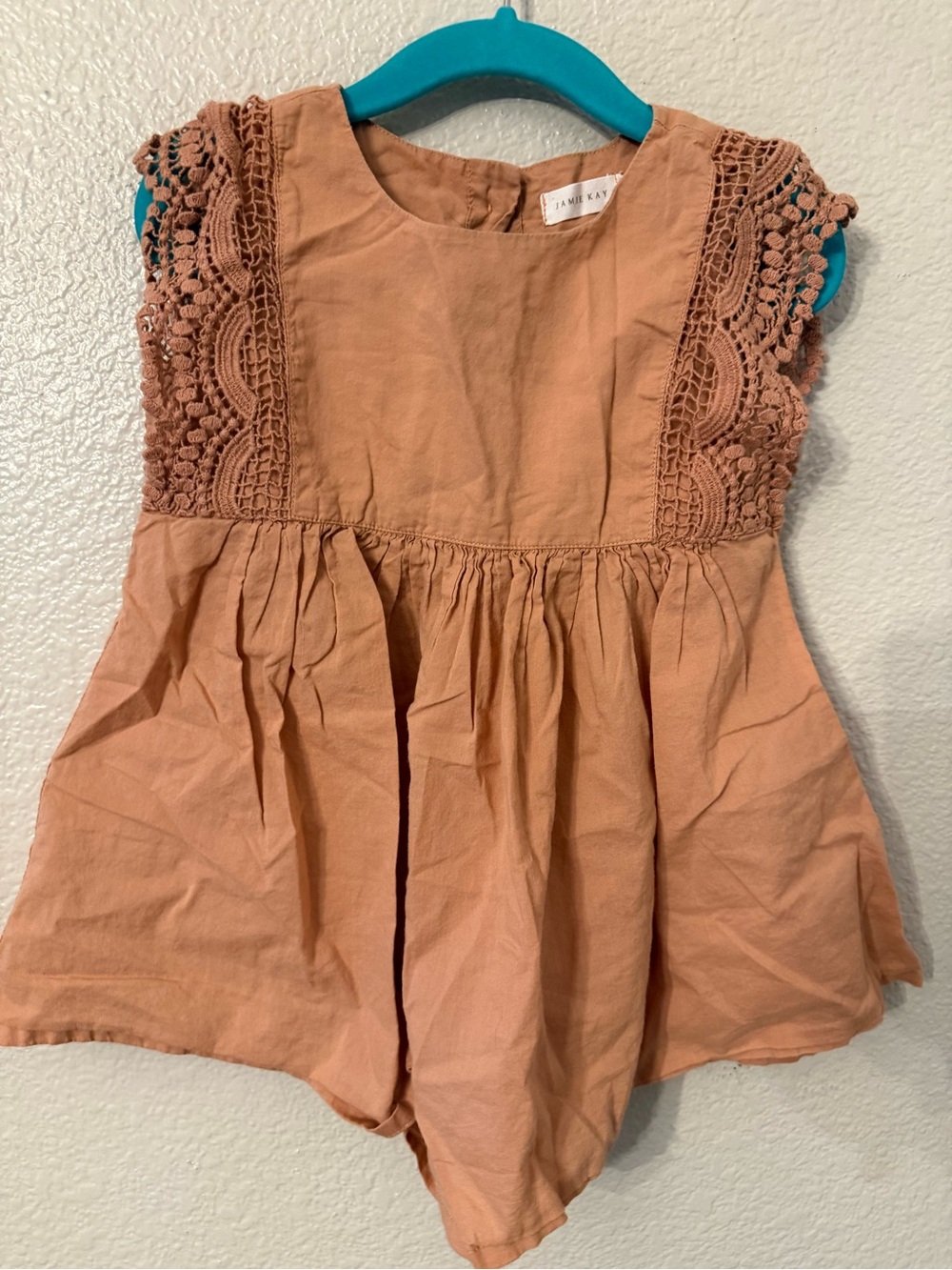 Jamie Kay Crochet-Sleeve Top in Dusty Rose